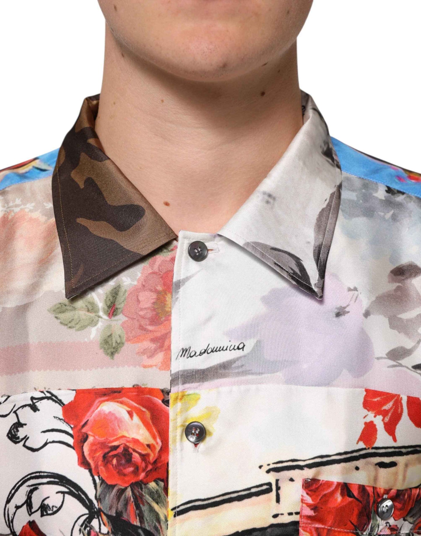 Dolce & Gabbana Multicolor Printed Casual Short Sleeve Shirt by Dolce & Gabbana