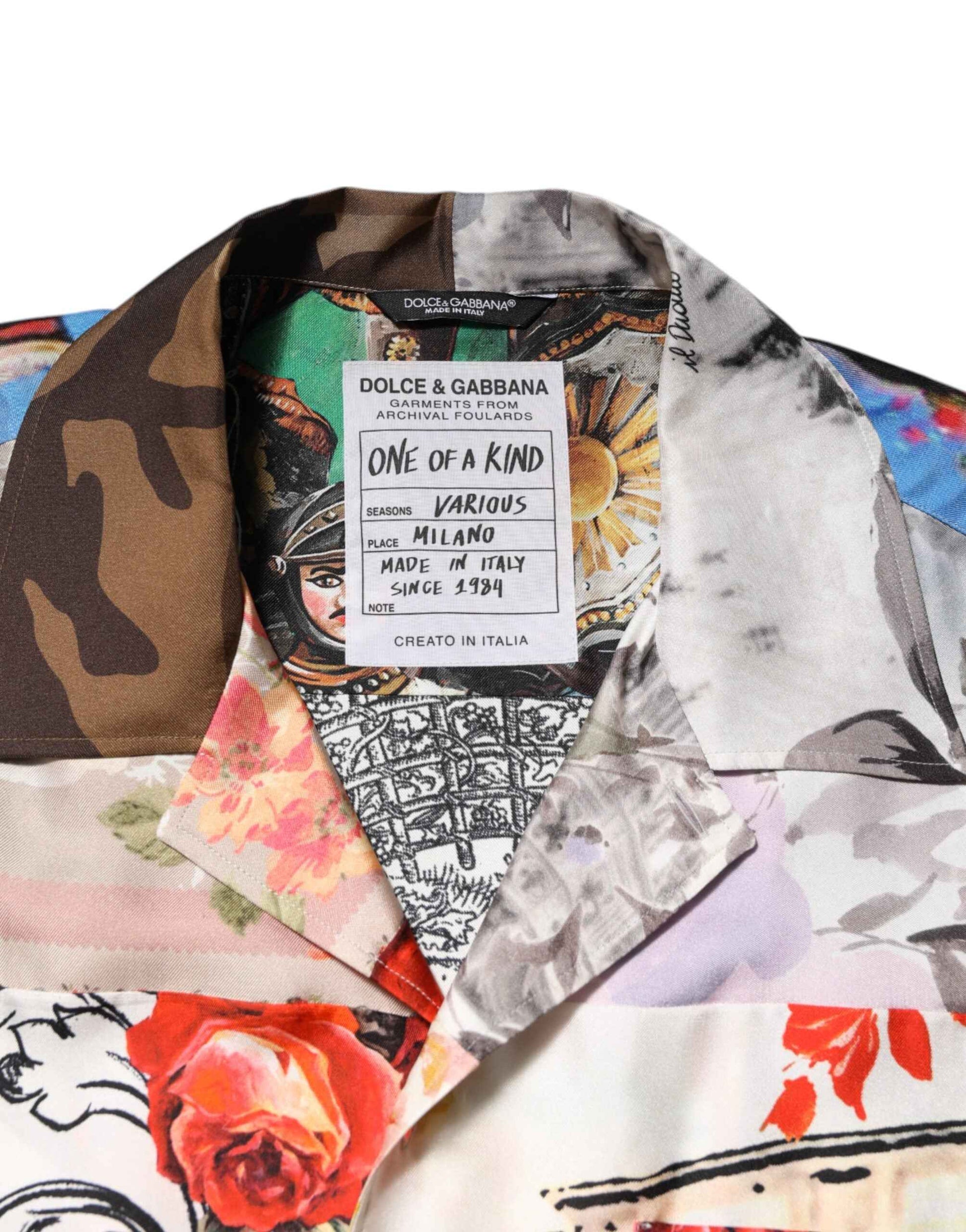 Dolce & Gabbana Multicolor Printed Casual Short Sleeve Shirt by Dolce & Gabbana
