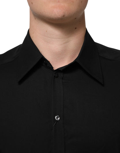 Dolce & Gabbana Black Viscose Long Sleeve Formal Dress Shirt - from Dolce & Gabbana
