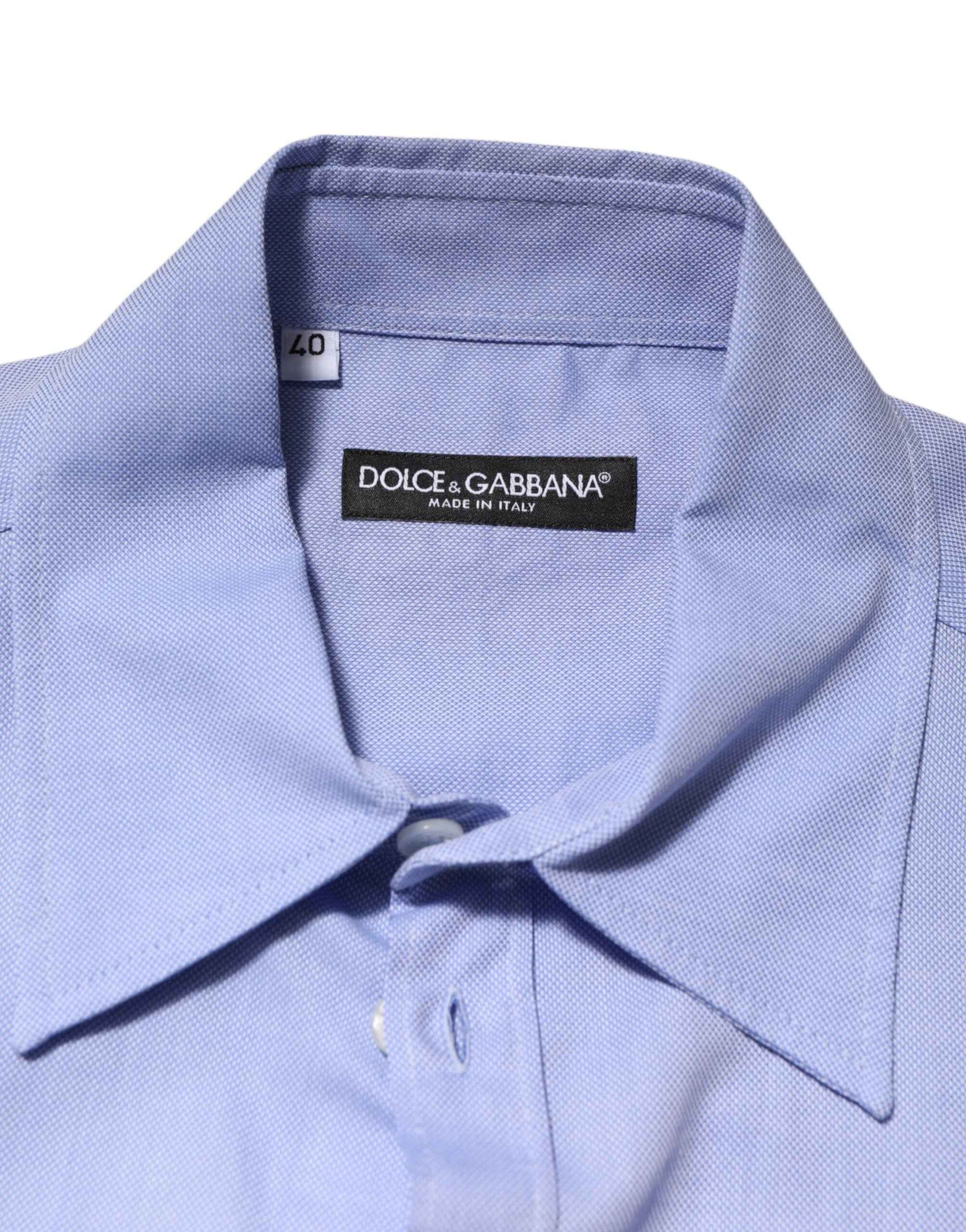 Dolce & Gabbana Light Blue Cotton Teddy Bear Long Sleeve Shirt by Dolce & Gabbana