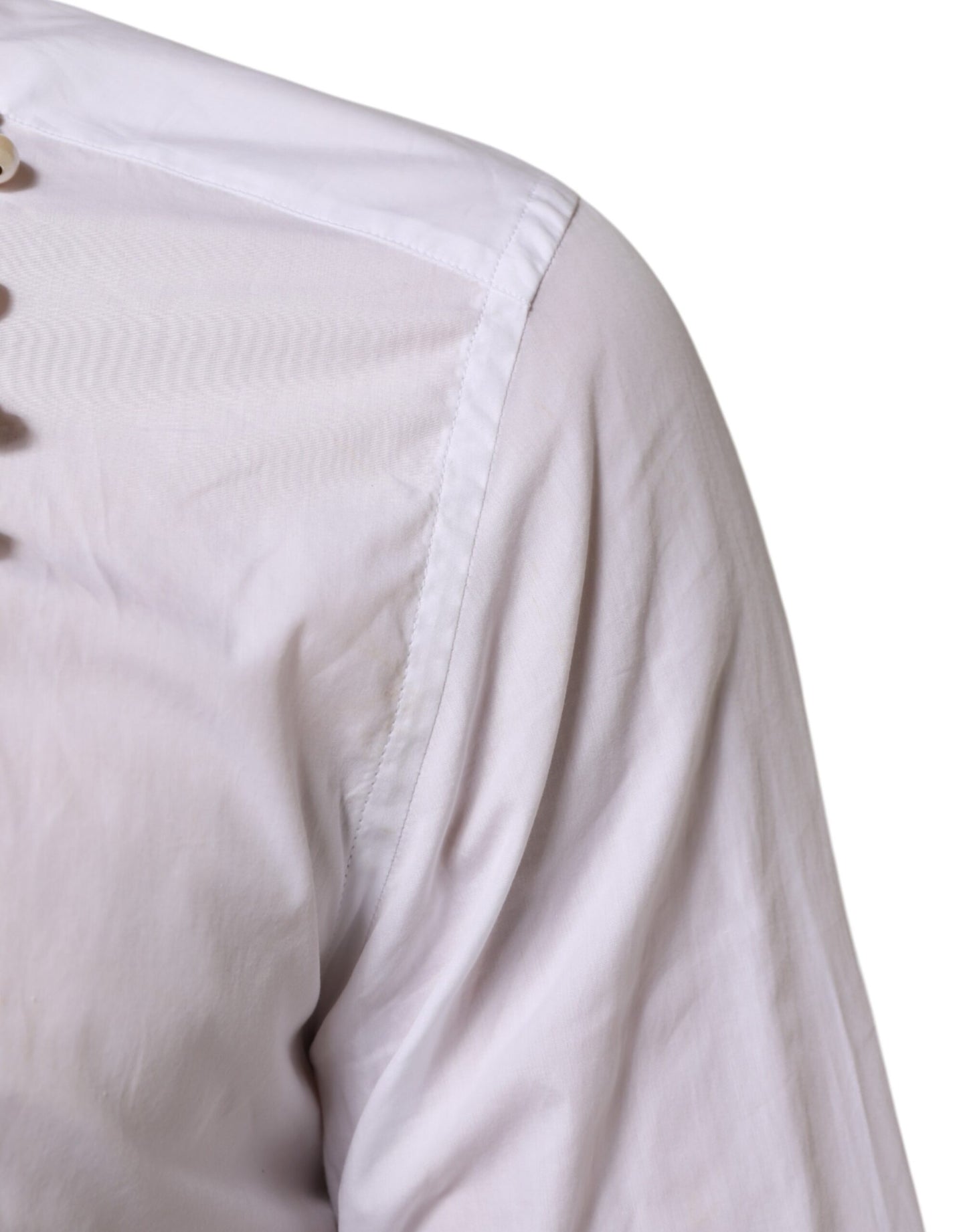 Dolce & Gabbana White Cotton DG Logo Pearl Chain Formal Shirt - from Dolce & Gabbana