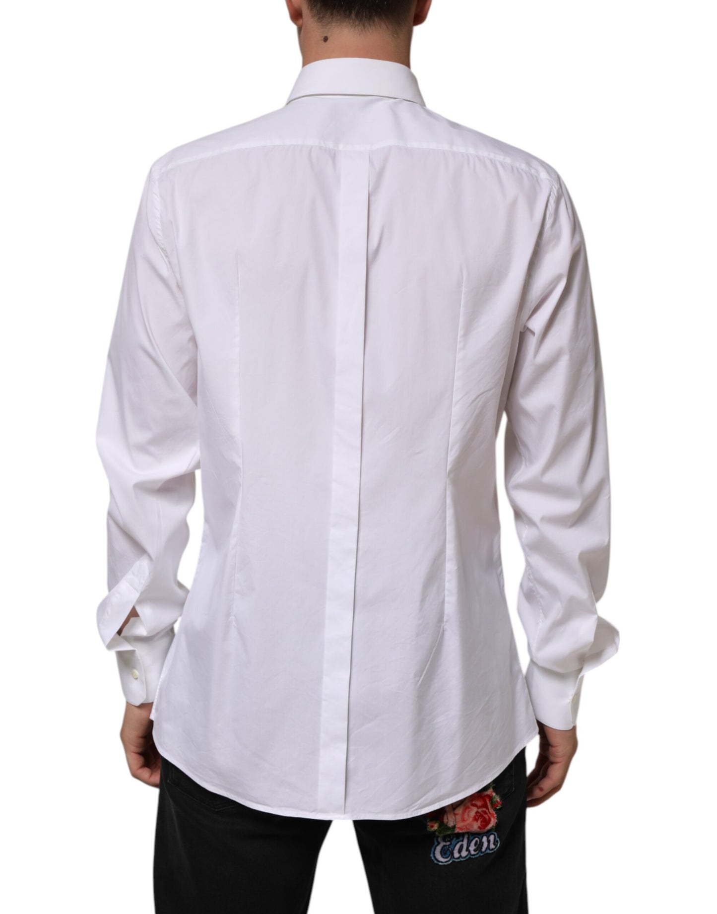 Dolce & Gabbana White Cotton GOLD Long Sleeves Formal Shirt - from Dolce & Gabbana