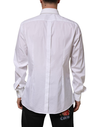 Dolce & Gabbana White Cotton GOLD Long Sleeves Formal Shirt - from Dolce & Gabbana