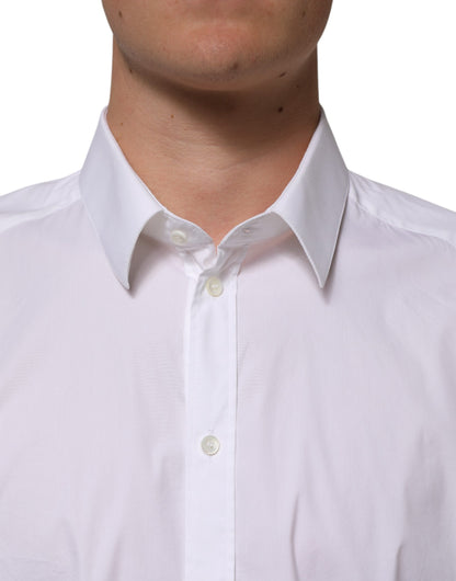 Dolce & Gabbana White Cotton GOLD Long Sleeves Formal Shirt - from Dolce & Gabbana