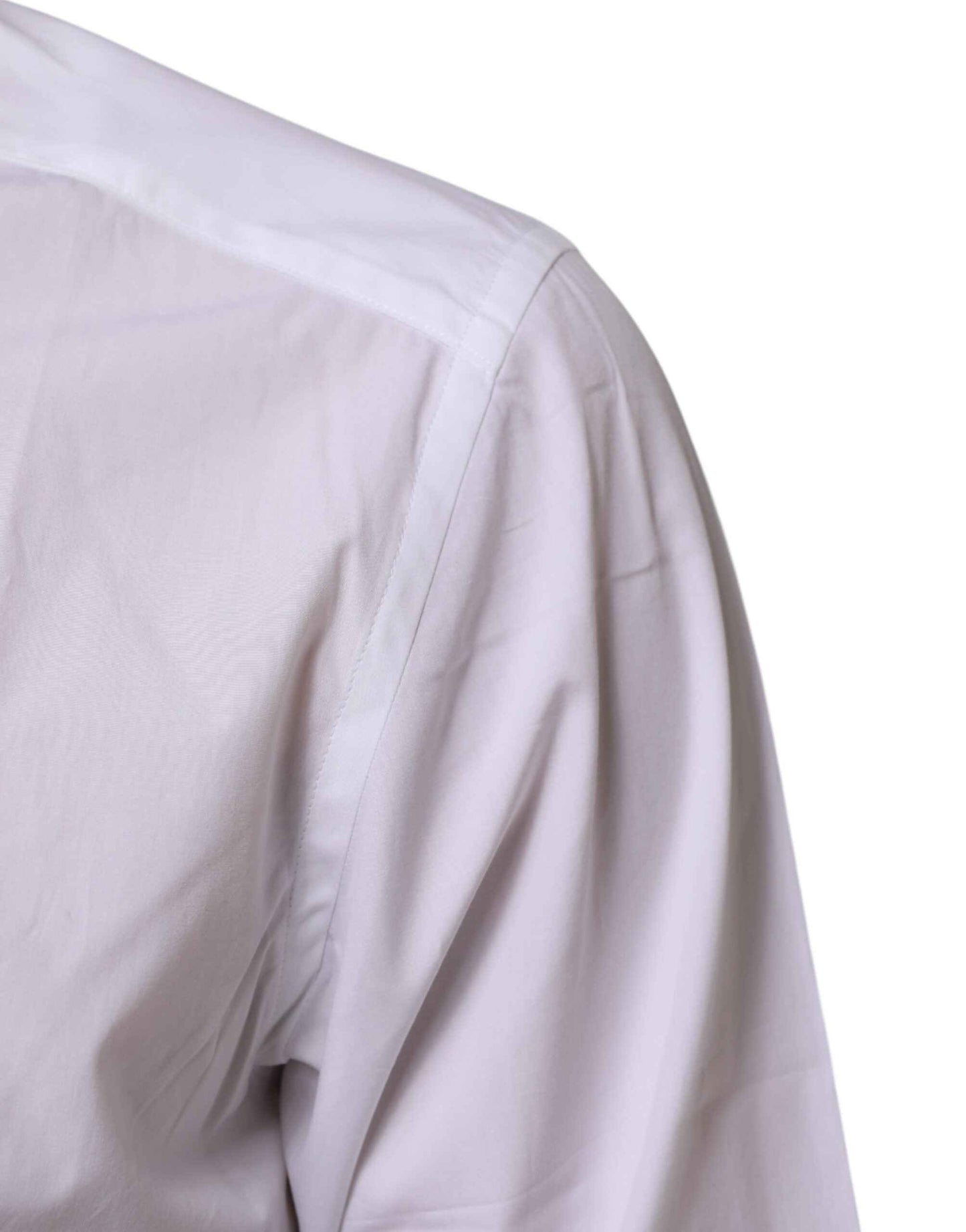 Dolce & Gabbana White Cotton Slim Fit Dress Formal Men Shirt by Dolce & Gabbana