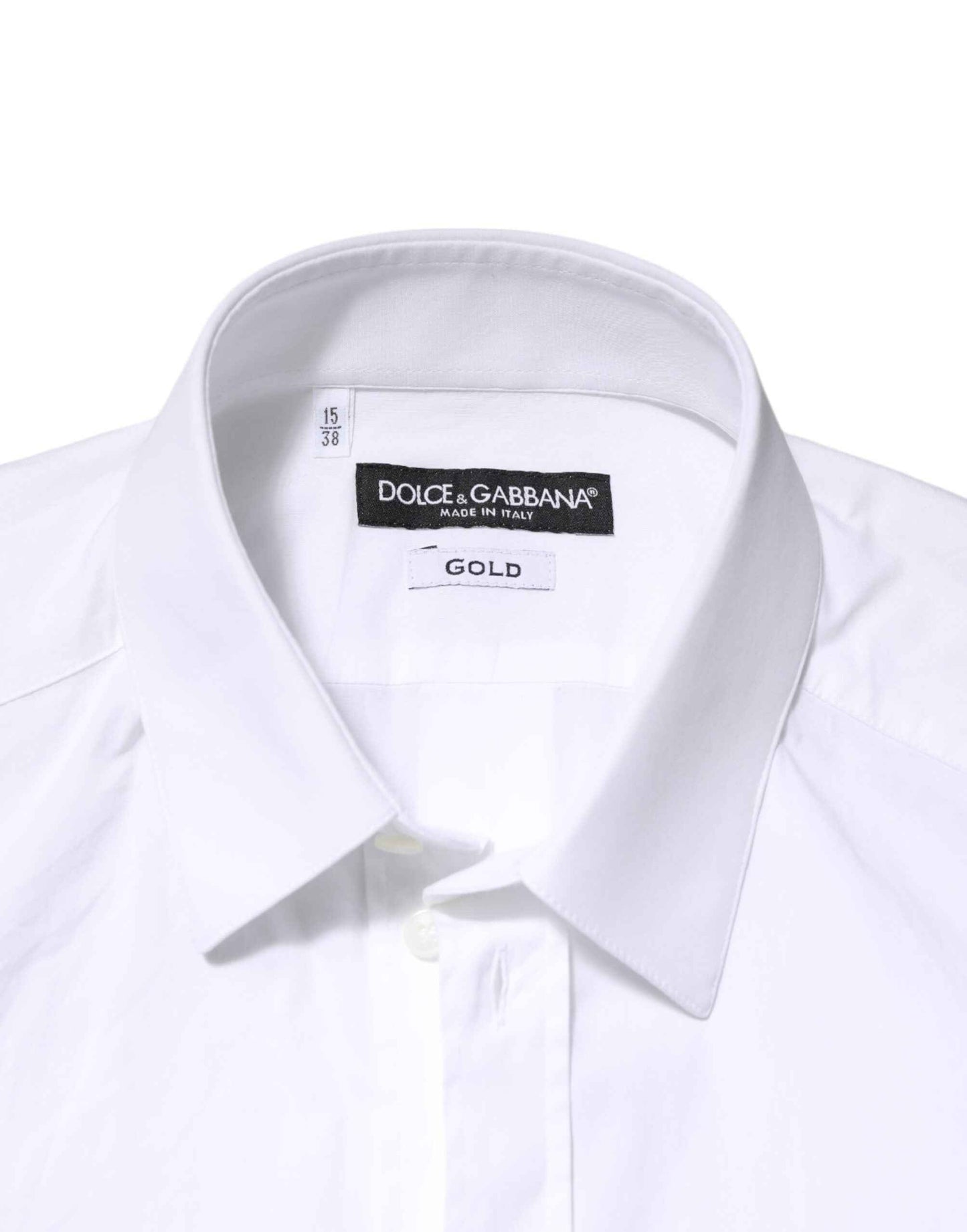 Dolce & Gabbana White GOLD Cotton Long Sleeves Dress Men Shirt by Dolce & Gabbana