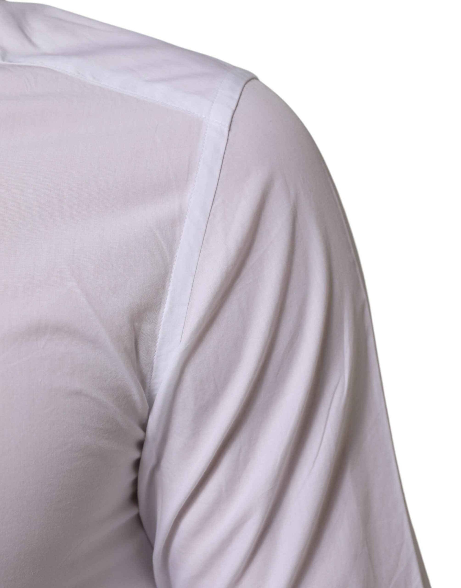 Dolce & Gabbana White Cotton GOLD Formal Men Longsleeves Shirt by Dolce & Gabbana
