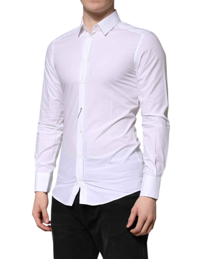 Dolce & Gabbana White Cotton GOLD Long Sleeves Dress Shirt by Dolce & Gabbana