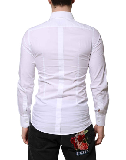 Dolce & Gabbana White Cotton GOLD Long Sleeves Dress Shirt by Dolce & Gabbana