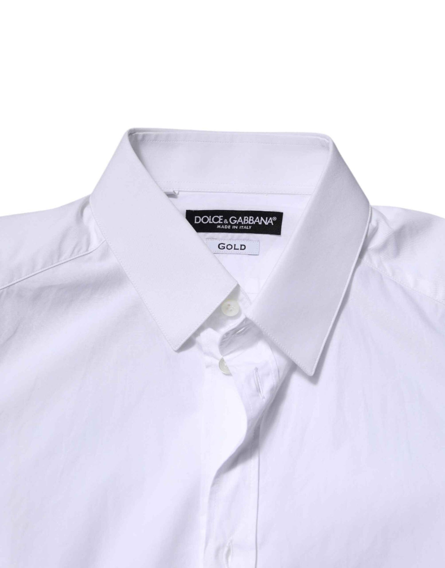 Dolce & Gabbana White Cotton GOLD Long Sleeves Dress Shirt by Dolce & Gabbana