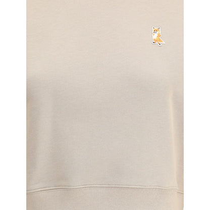 Maison Kitsuné Lady Fox Crop Sweatshirt 100 Percent Cotton