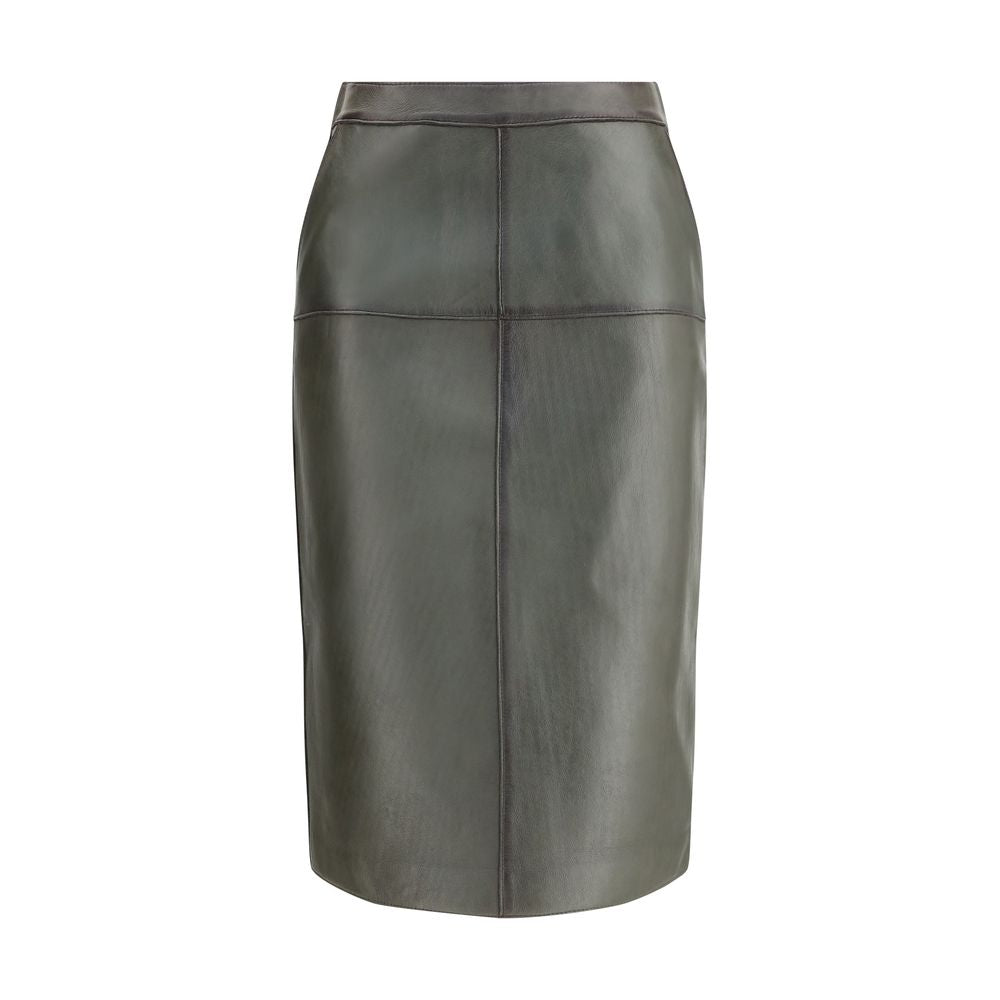 PAROSH Leather Pencil Skirt