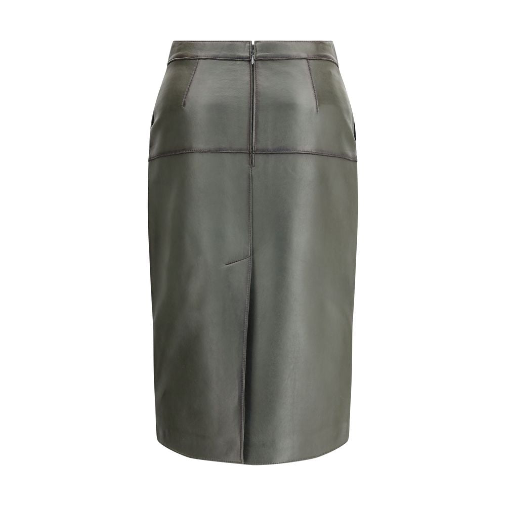 PAROSH Leather Pencil Skirt
