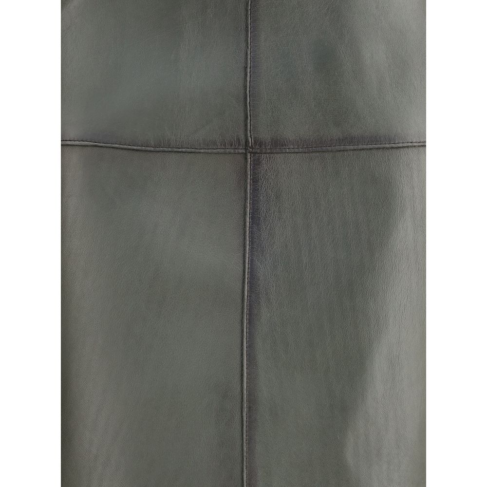 PAROSH Leather Pencil Skirt
