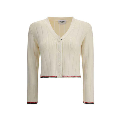 Thom Browne Ladder Full Needle Rib Stitch V Neck Car