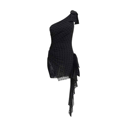 Alessandra Rich Polka-dot one-shoulder Dress