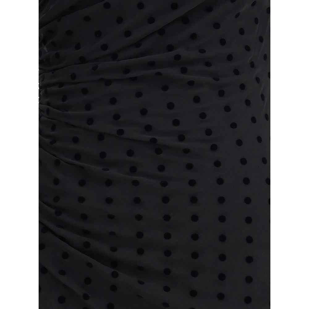 Alessandra Rich Polka-dot one-shoulder Dress