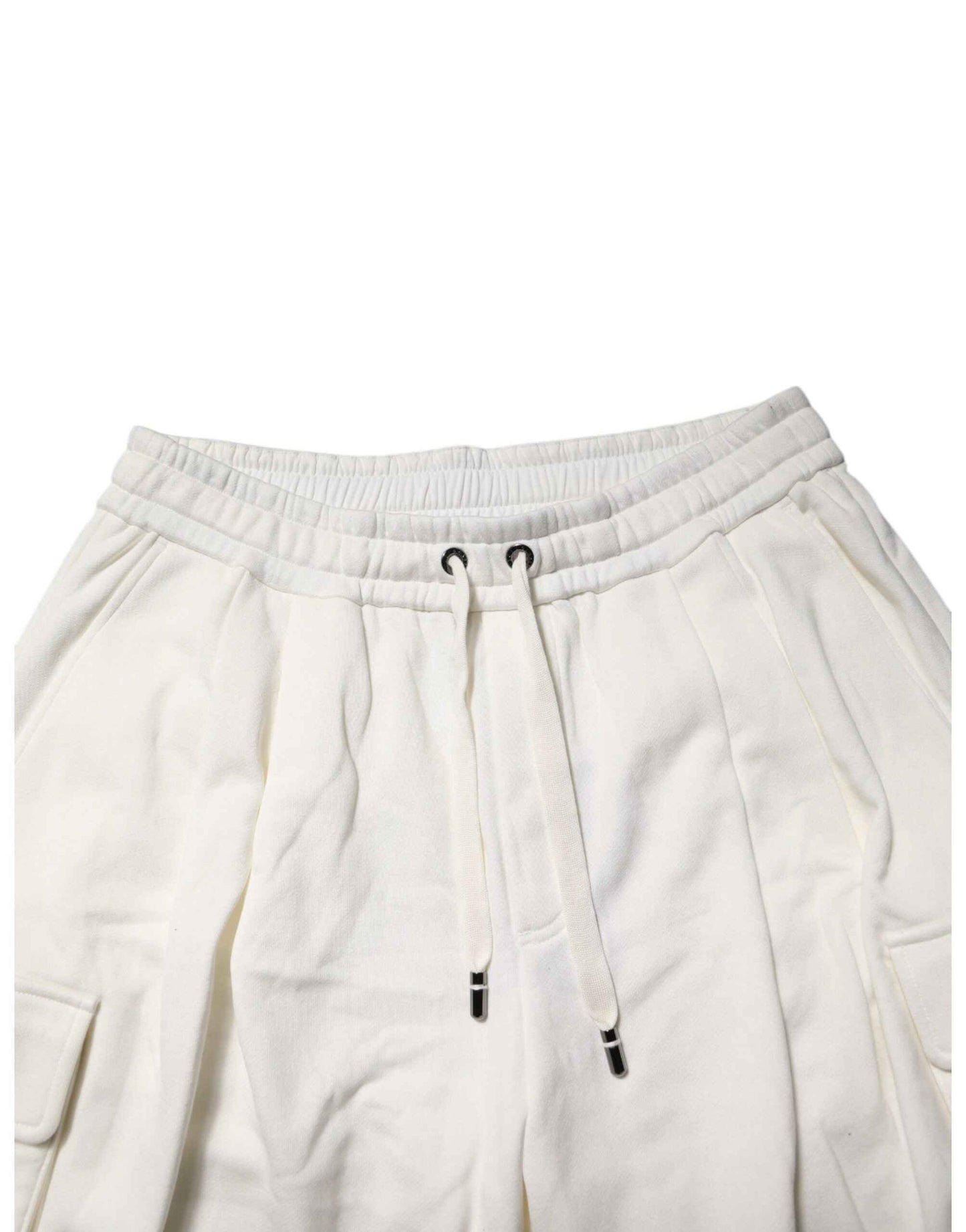 Dolce & Gabbana White Cotton Cargo Bermuda Sweatshorts Shorts by Dolce & Gabbana