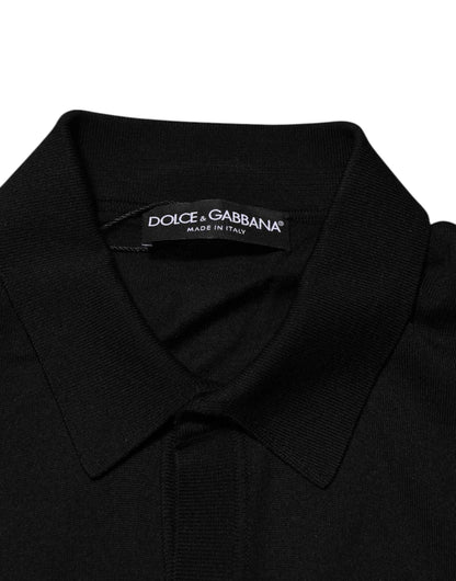 Dolce & Gabbana Black Silk Button Up Lightweight Sweater by Dolce & Gabbana