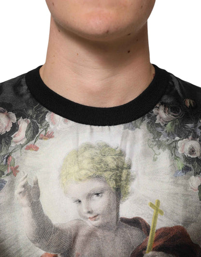 Dolce & Gabbana Black Cashmere Cherub Print Baroque Sweater by Dolce & Gabbana