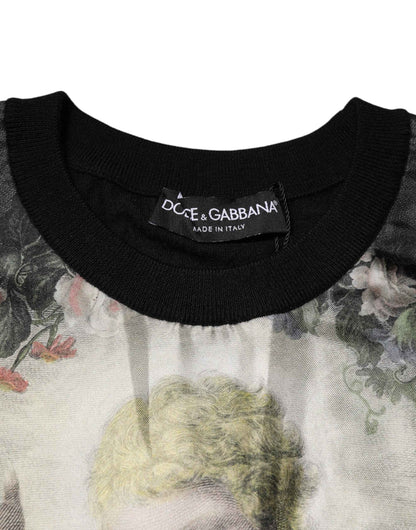 Dolce & Gabbana Black Cashmere Cherub Print Baroque Sweater by Dolce & Gabbana