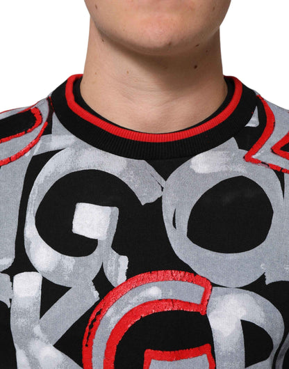 Dolce & Gabbana Multicolor Logo Monogram Crew Neck Sweater by Dolce & Gabbana