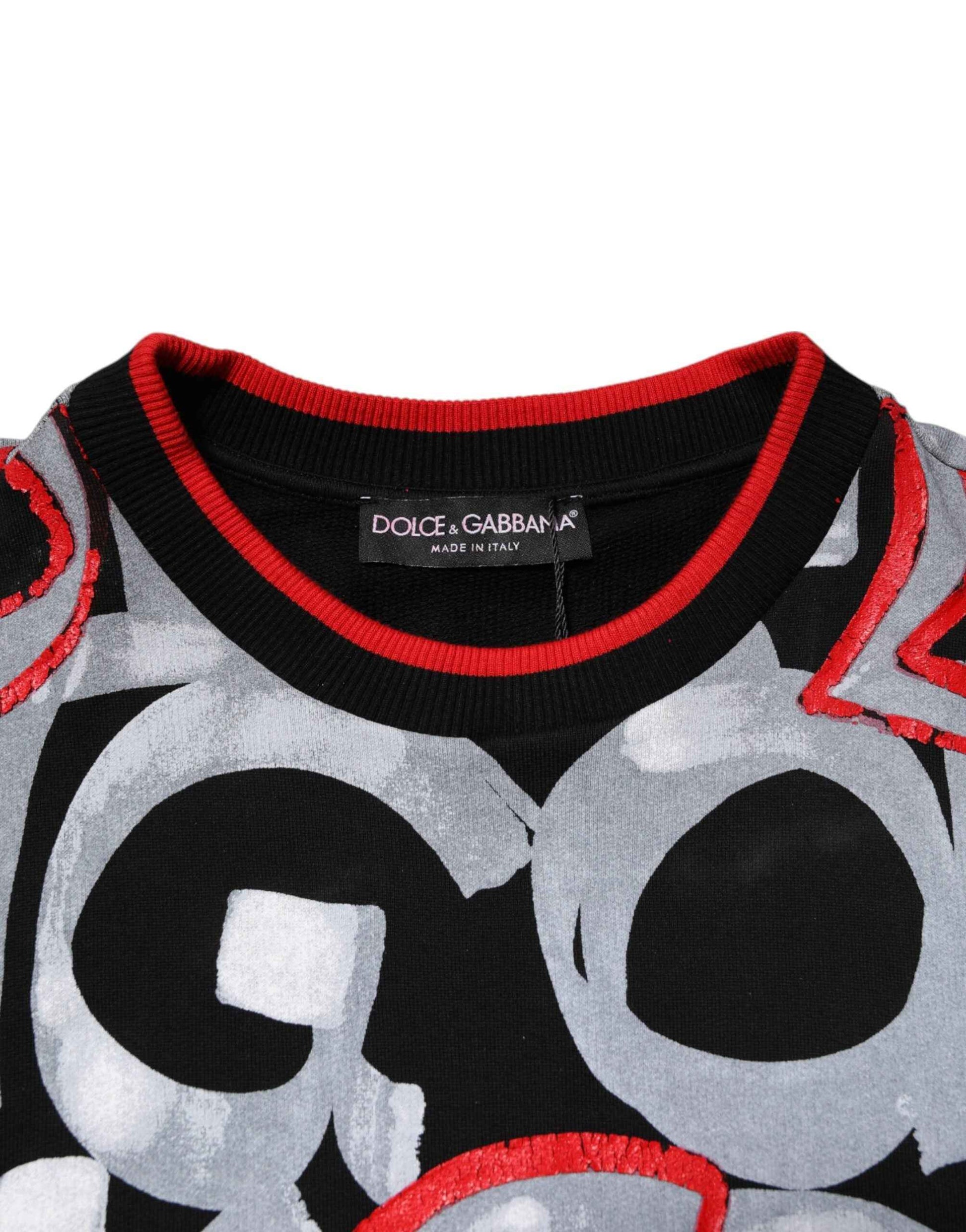 Dolce & Gabbana Multicolor Logo Monogram Crew Neck Sweater by Dolce & Gabbana