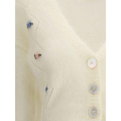 Alessandra Rich Mohair Cardigan with embroidery