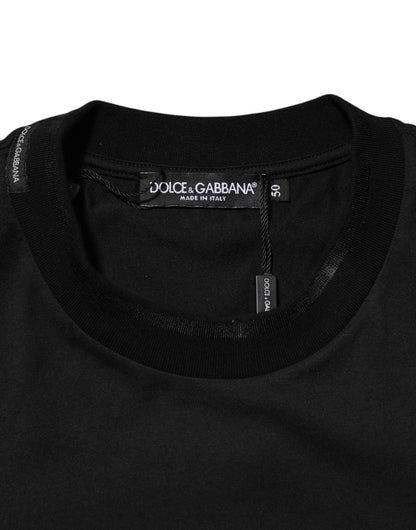 Dolce & Gabbana Black Cotton Embroidered DG Logo Pocket T-shirt by Dolce & Gabbana