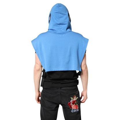 Dolce & Gabbana Blue Cotton Hooded Men Sportswear One Size Vest - from Dolce & Gabbana