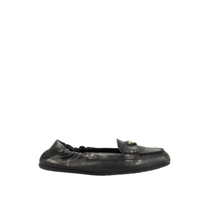Prada Vintage Effect Leather Loafers