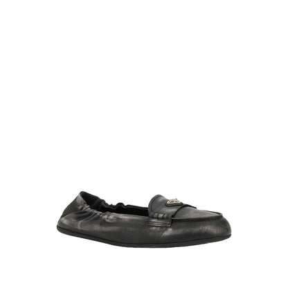 Prada Vintage Effect Leather Loafers