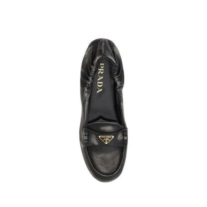 Prada Vintage Effect Leather Loafers