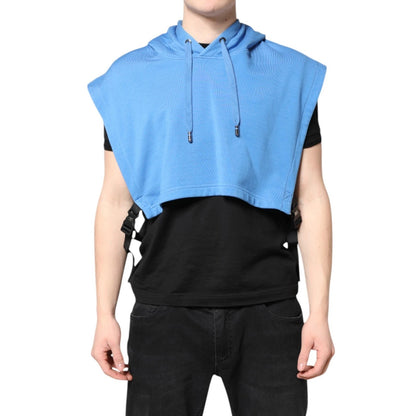 Dolce & Gabbana Blue Cotton Hooded Men Sportswear One Size Vest - from Dolce & Gabbana