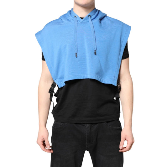 Dolce & Gabbana Blue Cotton Hooded Men Sportswear One Size Vest - from Dolce & Gabbana