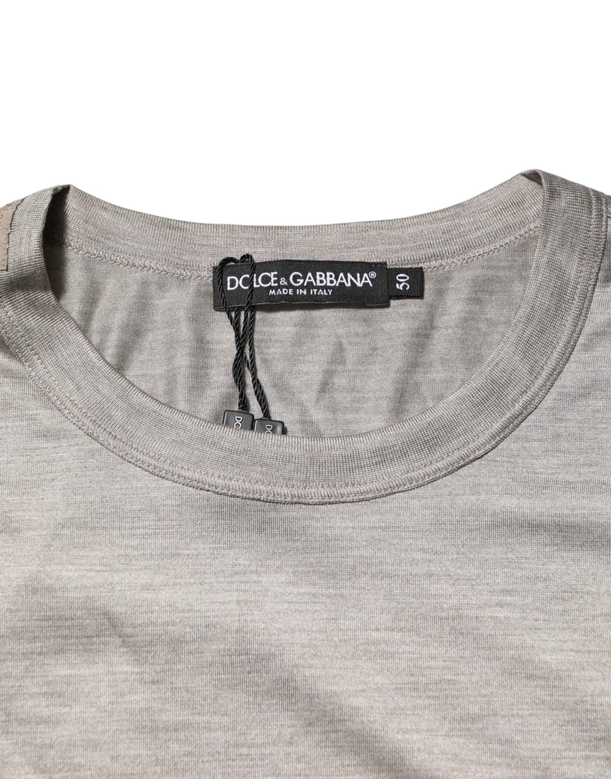 Dolce & Gabbana Beige Hazelnut Cotton Shortsleeve Shirt T-shirt by Dolce & Gabbana