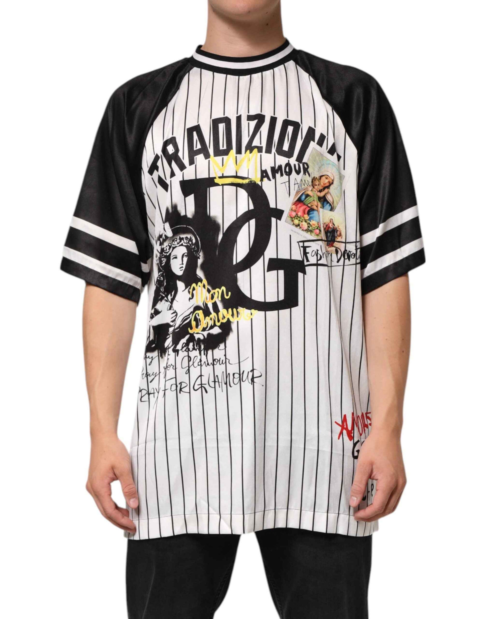 Dolce & Gabbana Tradizione Graffiti Print Oversized Men T-shirt by Dolce & Gabbana