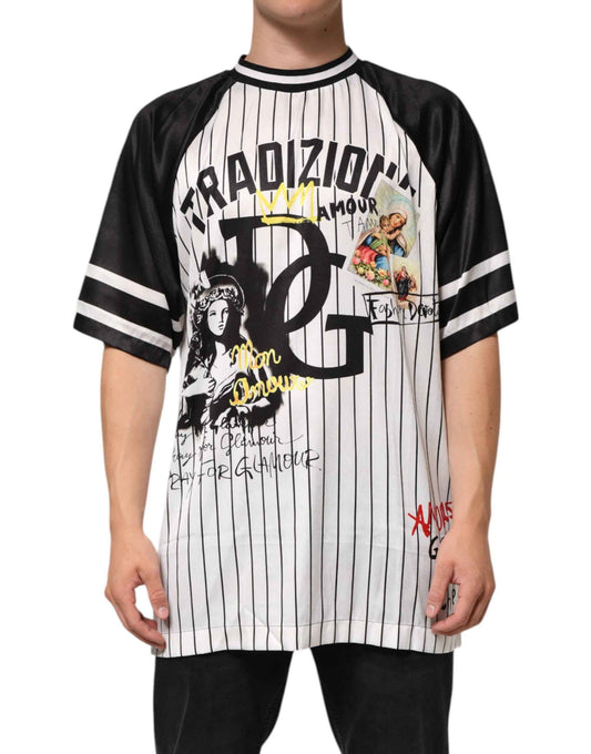 Dolce & Gabbana Tradizione Graffiti Print Oversized Men T-shirt by Dolce & Gabbana