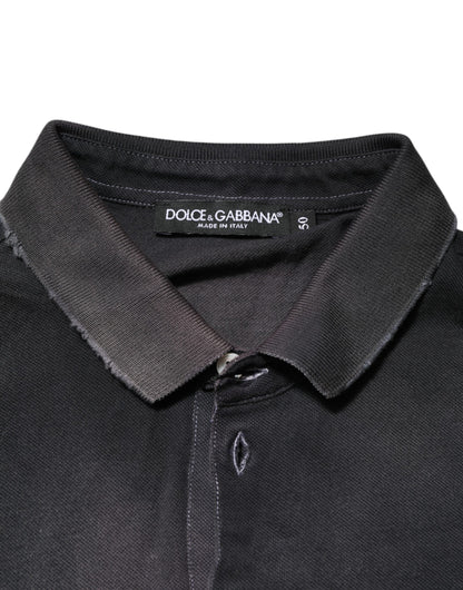 Dolce & Gabbana Gray Cotton Crown Collared Men Polo T-shirt - from Dolce & Gabbana
