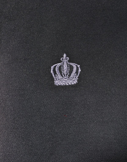 Dolce & Gabbana Gray Cotton Crown Collared Men Polo T-shirt - from Dolce & Gabbana