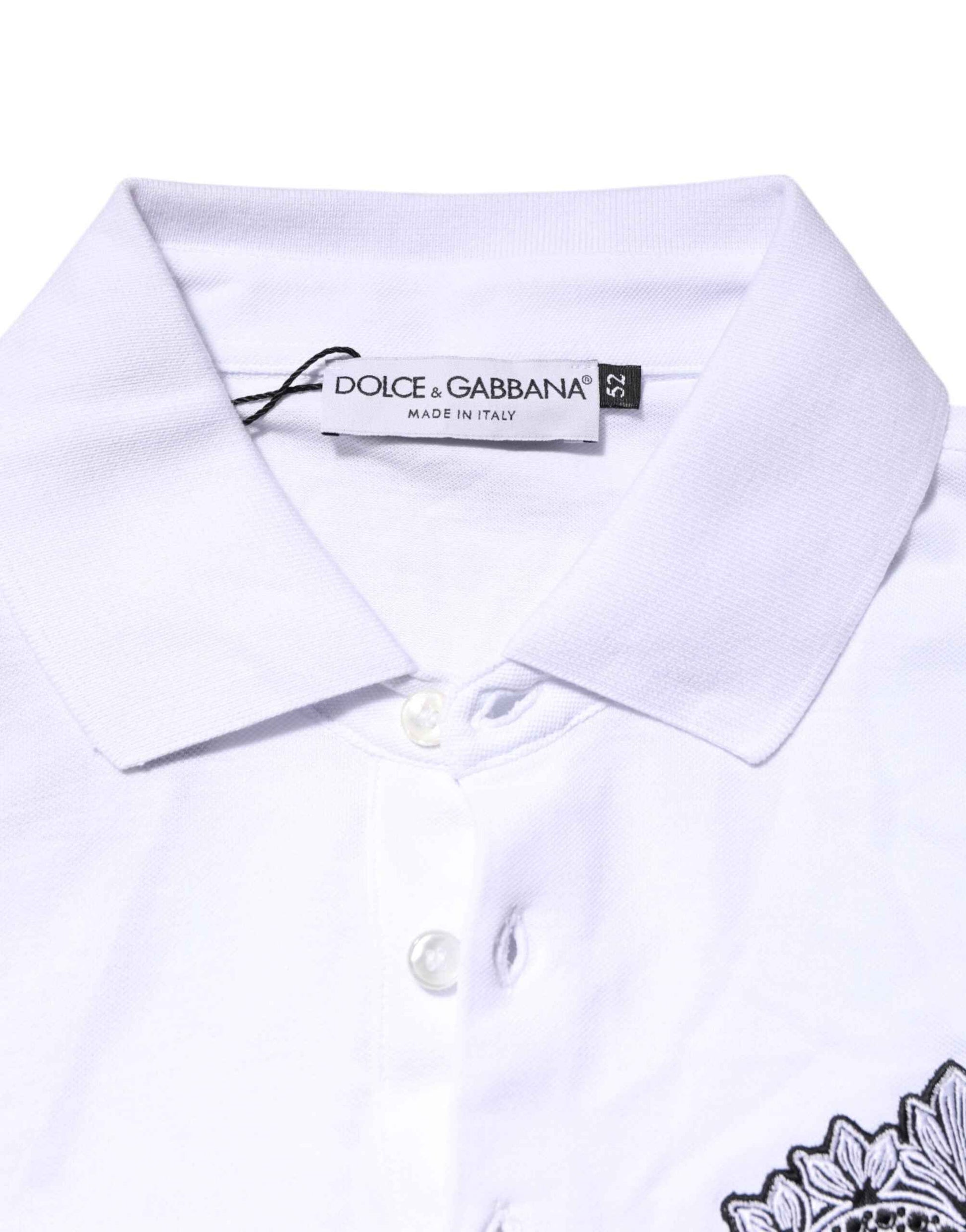 Dolce & Gabbana White Cotton DG Heart Logo Embroider T-shirt by Dolce & Gabbana