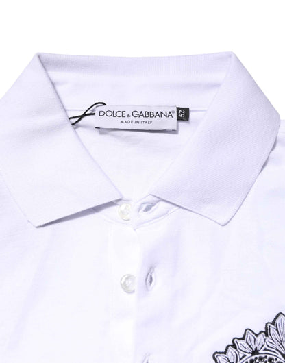 Dolce & Gabbana White Cotton DG Heart Logo Embroider T-shirt by Dolce & Gabbana