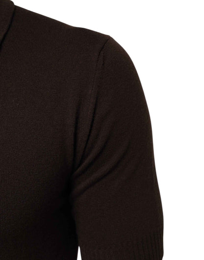 Dolce & Gabbana Brown Wool Logo Embroidered Men Polo T-shirt by Dolce & Gabbana