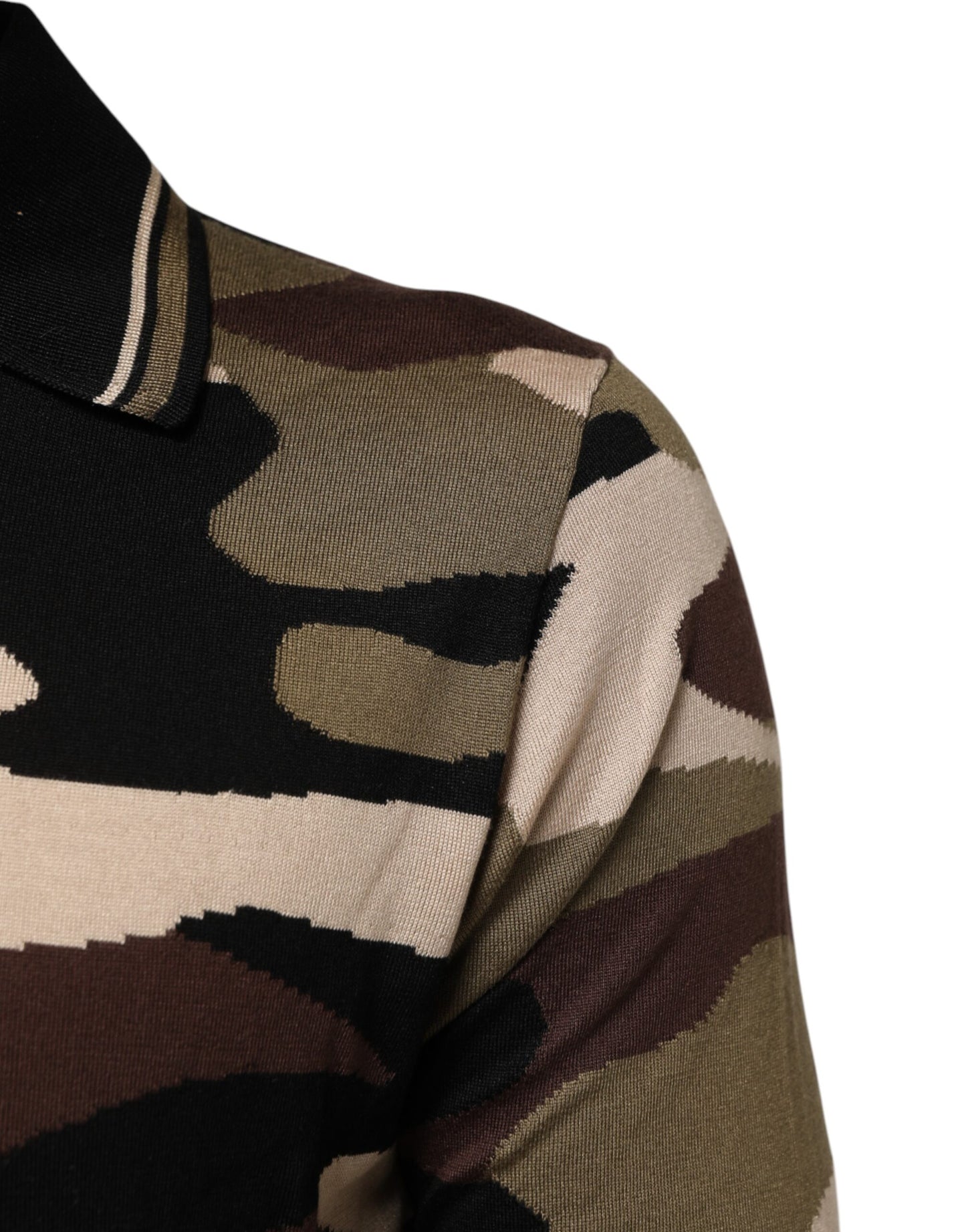 Dolce & Gabbana Camouflage Brown Silk Military Polo T-shirt - from Dolce & Gabbana