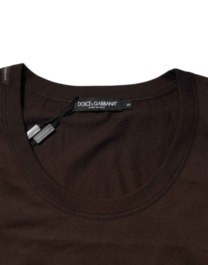 Dolce & Gabbana Brown Cotton Sleeveless Underwear Men Tank Top by Dolce & Gabbana