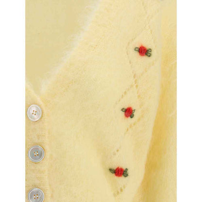 Alessandra Rich Mohair Cardigan with embroidery