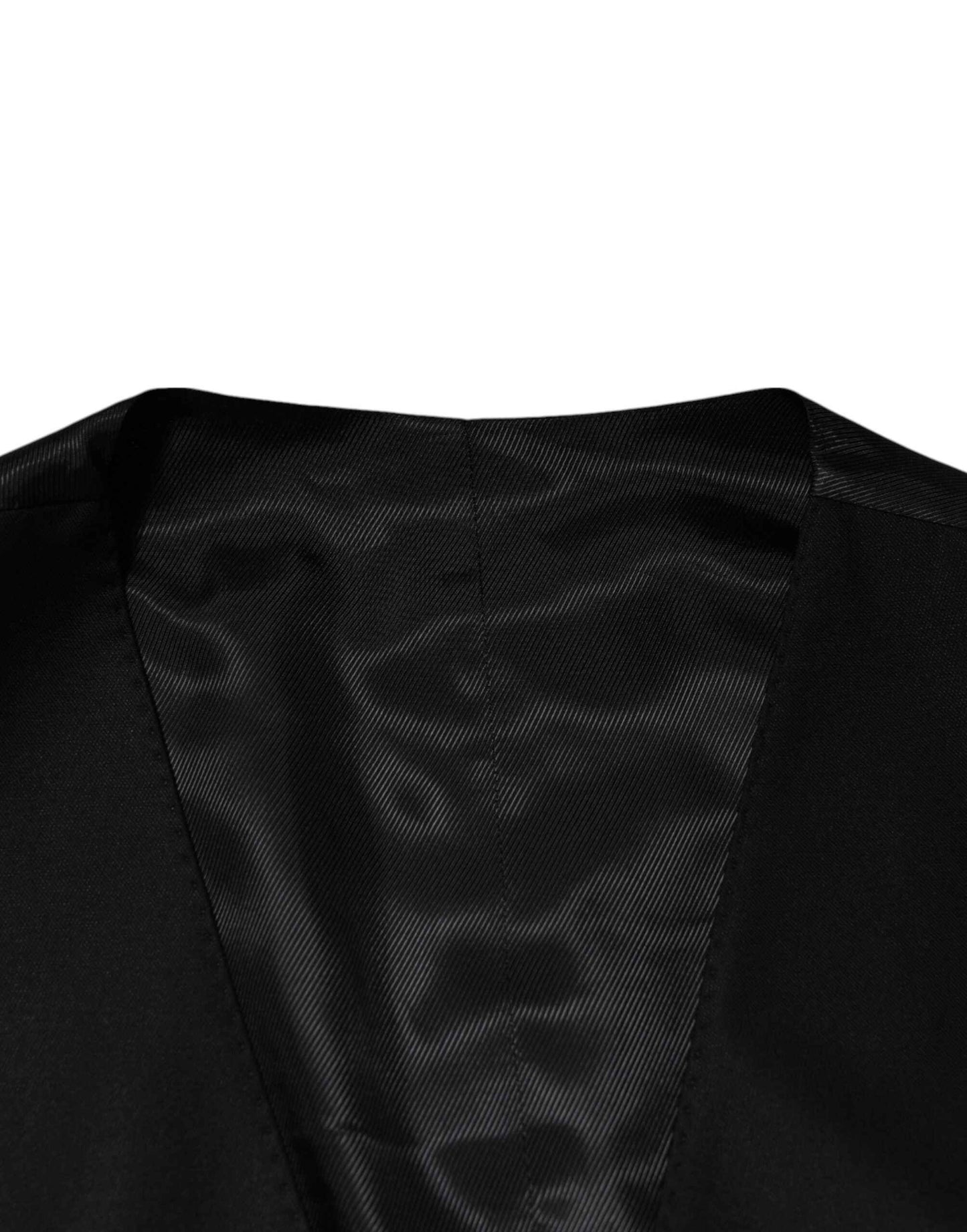 Dolce & Gabbana Black Wool Dress Formal Men Waistcoat Vest by Dolce & Gabbana