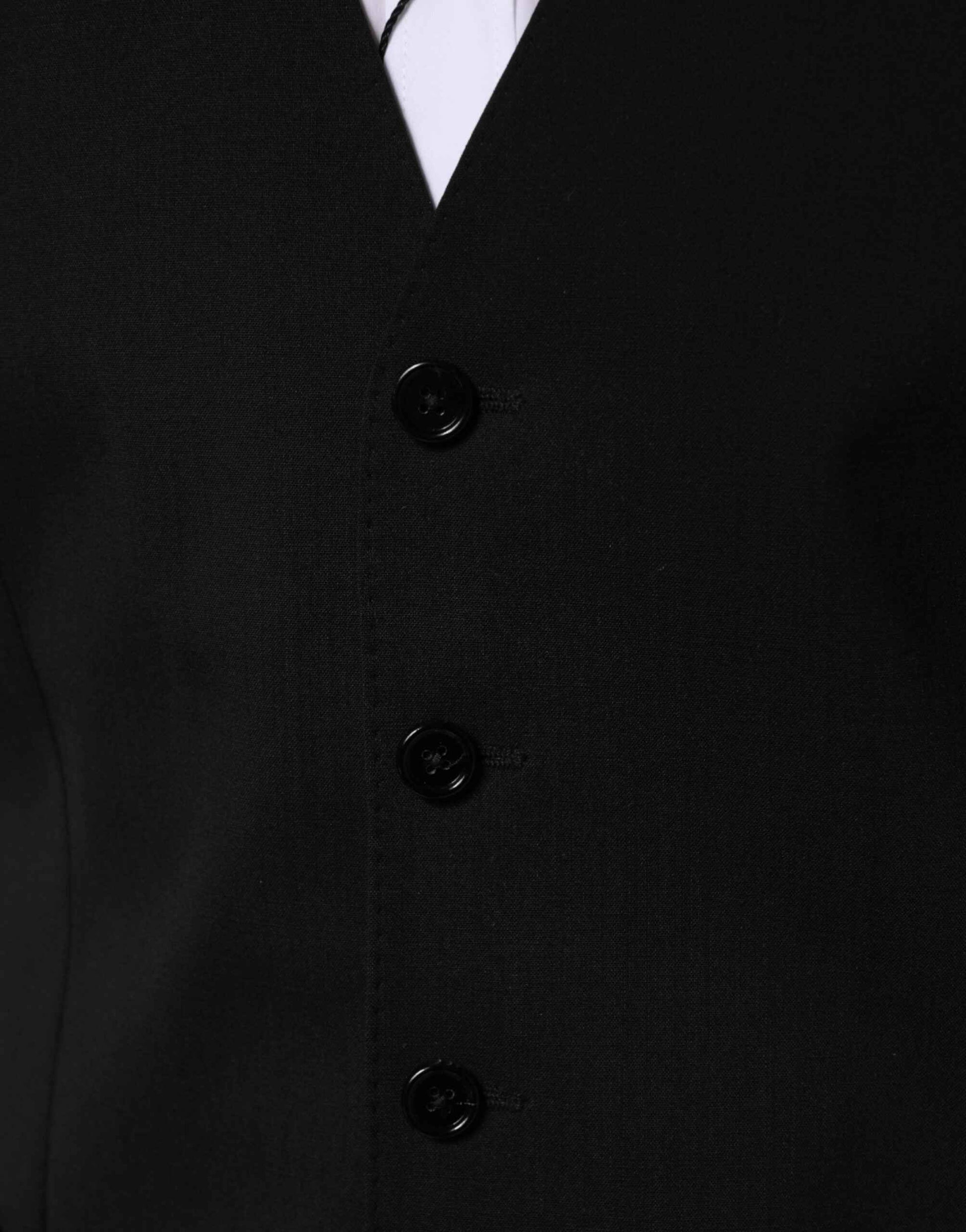 Dolce & Gabbana Black Wool Dress Formal Men Waistcoat Vest by Dolce & Gabbana