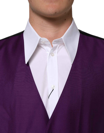 Dolce & Gabbana Purple Wool Dress Formal Waistcoat Vest by Dolce & Gabbana
