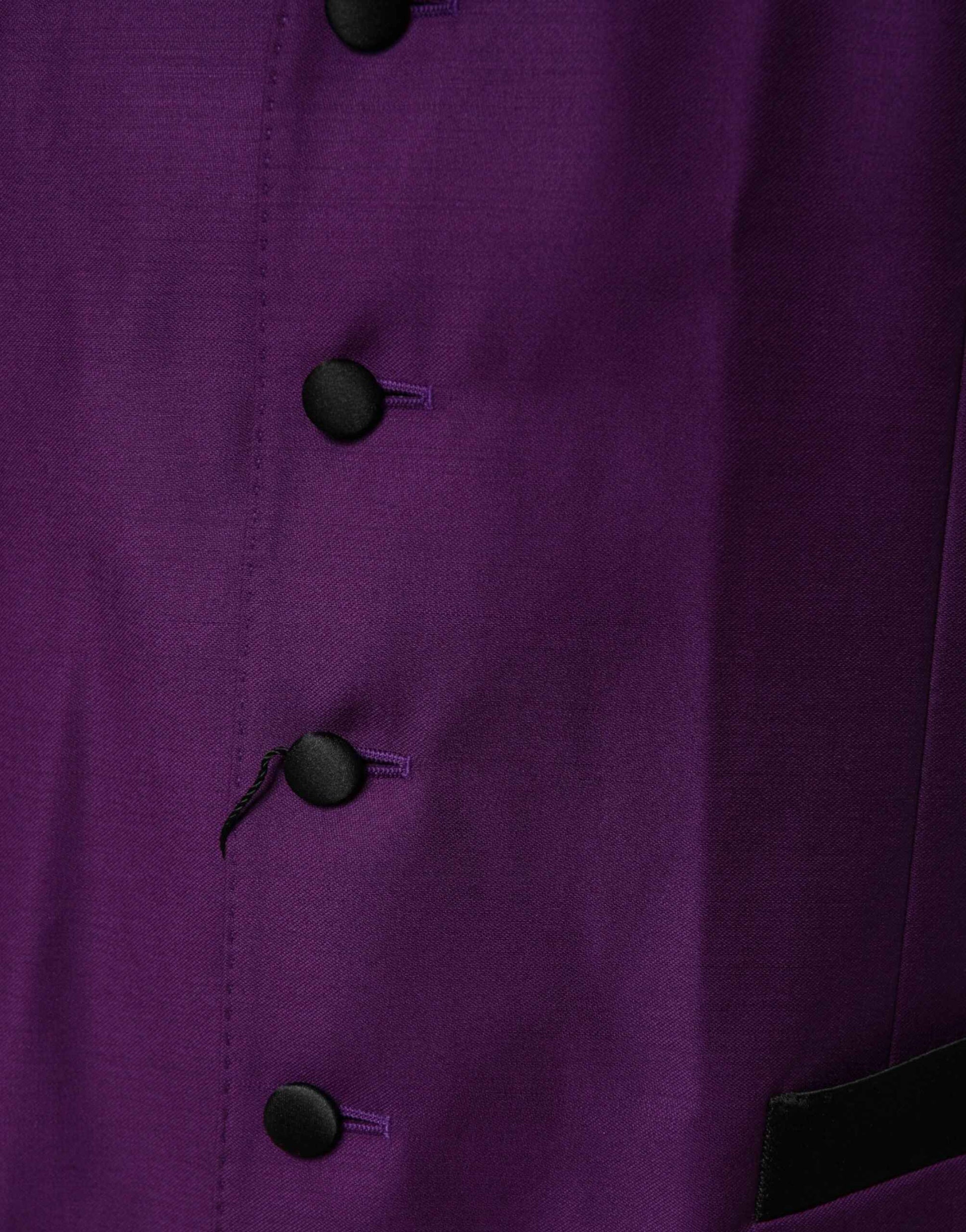 Dolce & Gabbana Purple Wool Dress Formal Waistcoat Vest by Dolce & Gabbana